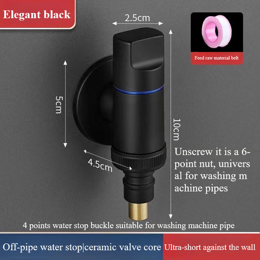 All-copper body, ultra-short washing machine faucet, special anti-shedding and water leakage automatic water stop valve, 4 points for household use, space-savinga